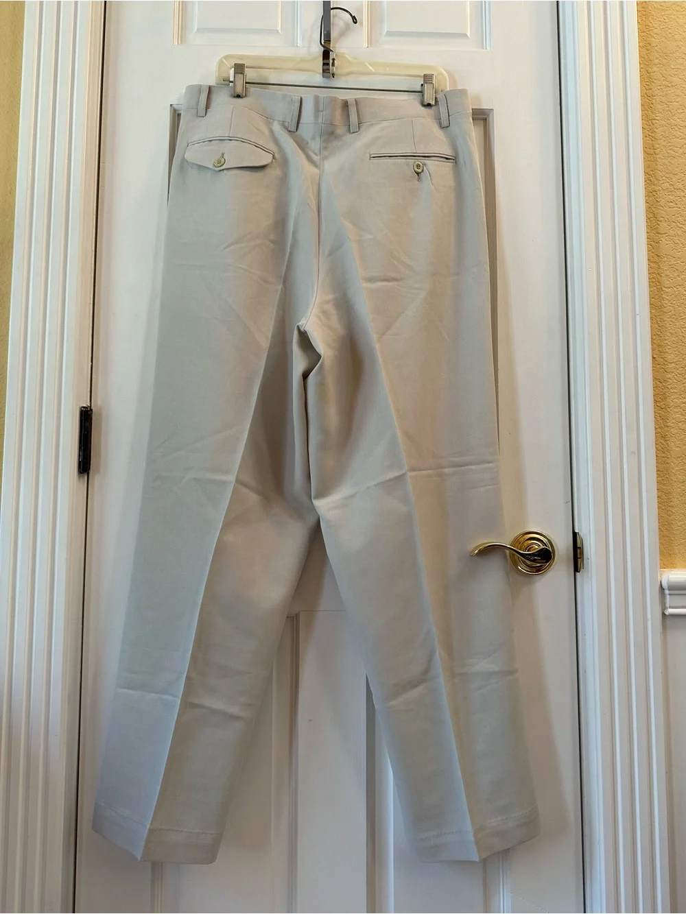 Men's Pleated Dress Pants in Light Beige
